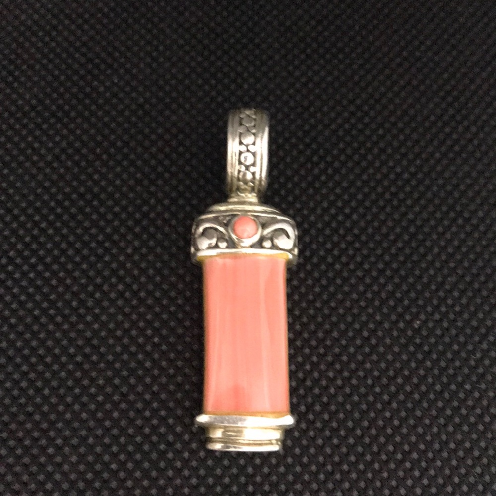 Coral and Sterling Silver Pendant